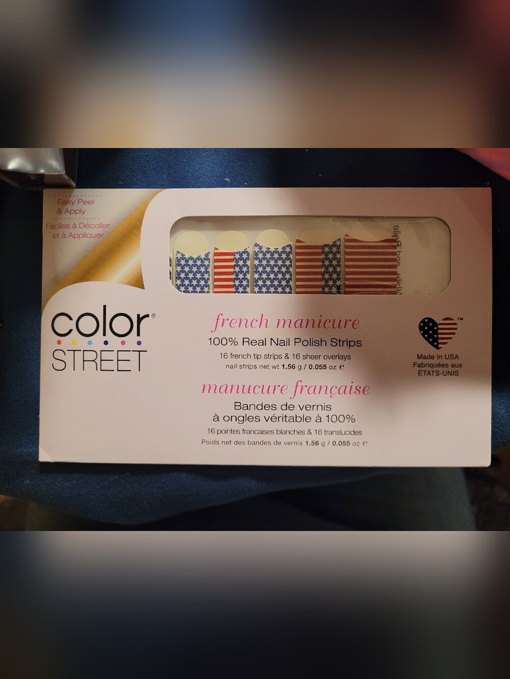 Color Street Red, White & Blue Flag French Manicure Nail Strips
